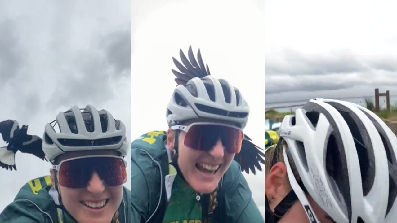 La pedalista australiana grabó el incidente con su celular.