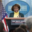 El presidente Joe Biden nombró este jueves 5 de mayo a Karine Jean-Pierre como próxima secretaria de prensa de la Casa Blanca, ya que la actual Jen Psaki dejará el cargo la próxima semana. Foto: archivo AP/Patrick Semansky.