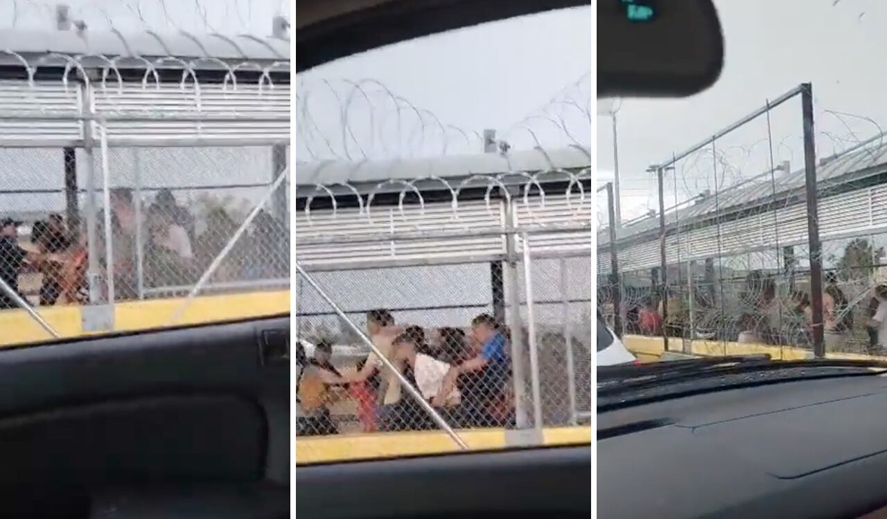 En el video se puede ver que una persona de las autoridades migratorias de Estados Unidos, trata de detenerlos.