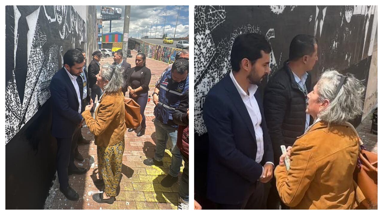 José Jaime Uscátegui conversando con consejera para los DD.HH.