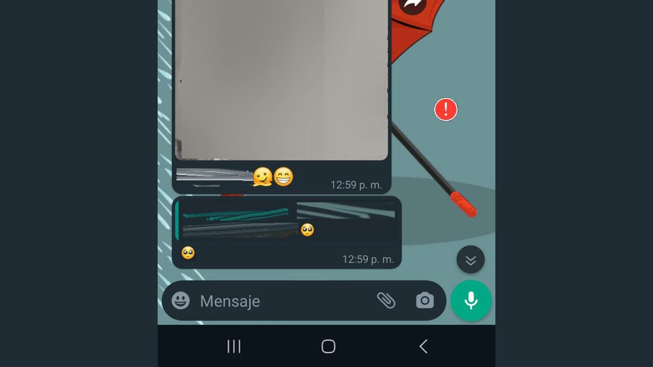 Exclamación roja en chats de WhatsApp