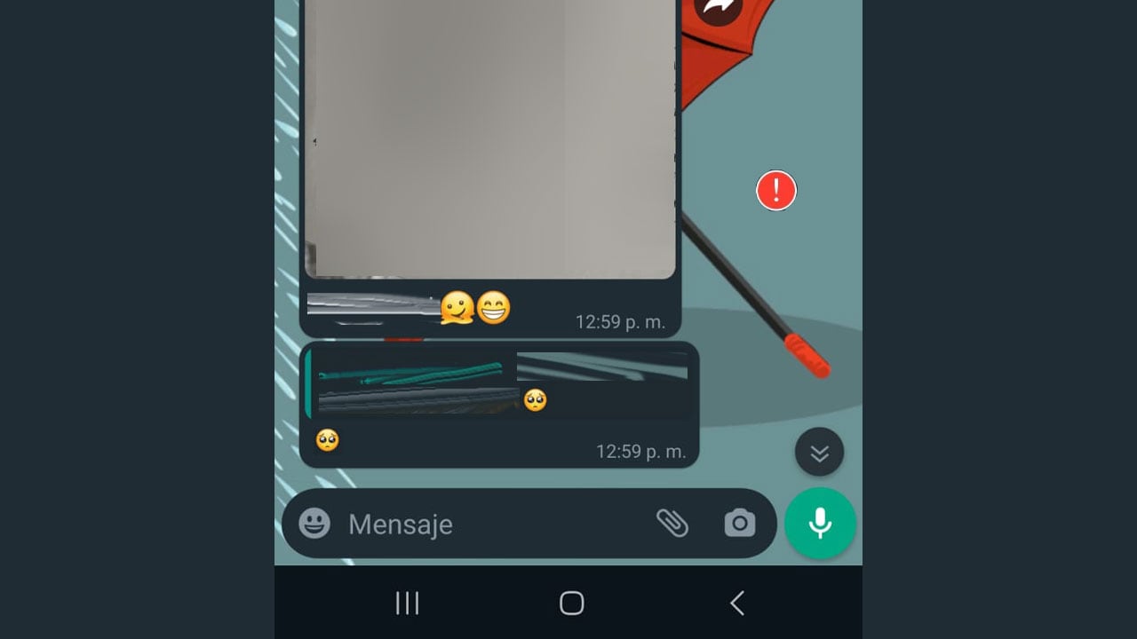 Exclamación roja en chats de WhatsApp