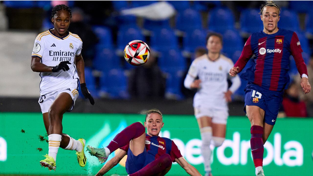 Linda Caicedo en la semifinal de la Supercopa de España ante Barcelona