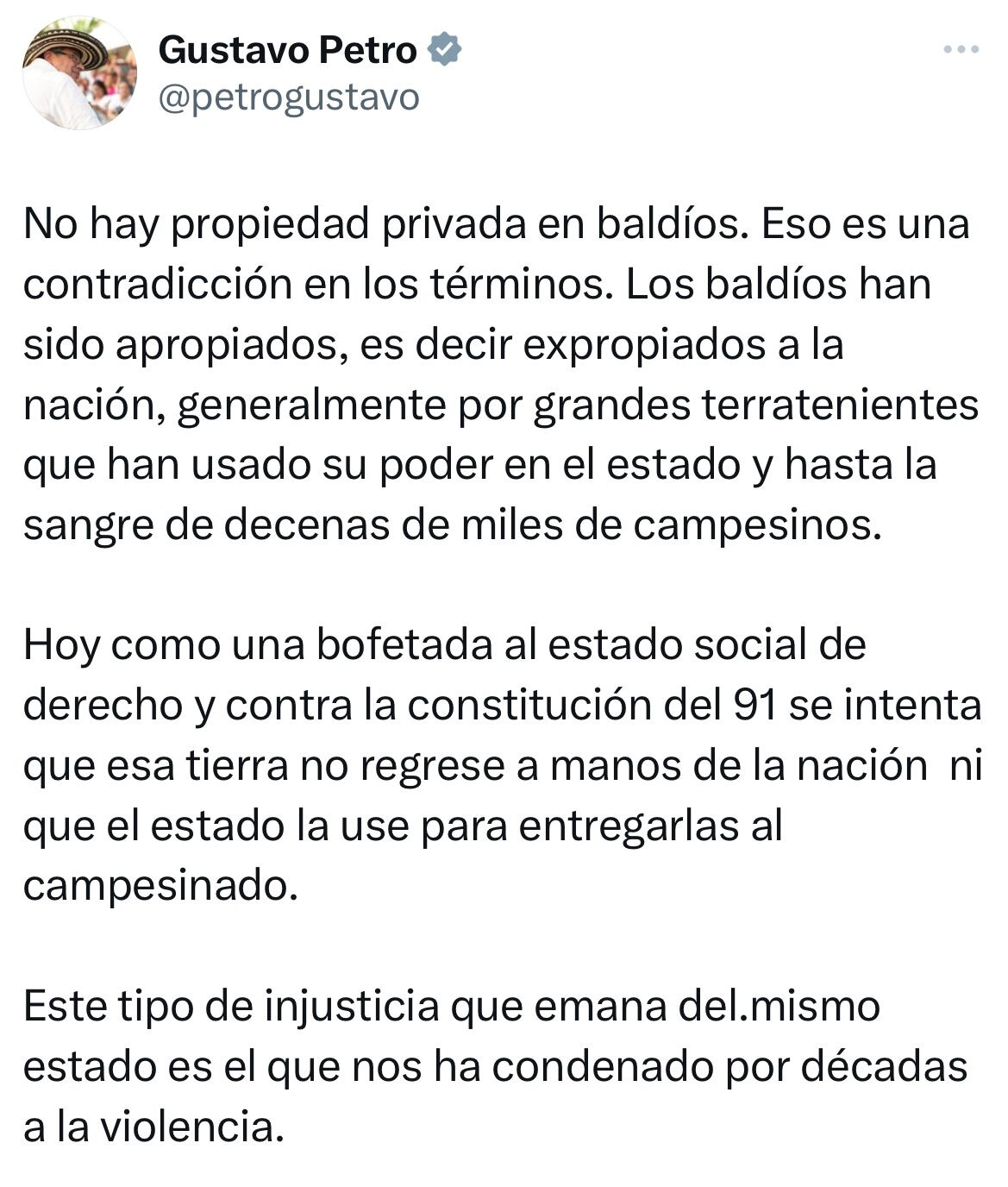 Mensaje presidente Gustavo Petro