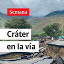 Cráter en la vía Cali - Loboguerrero