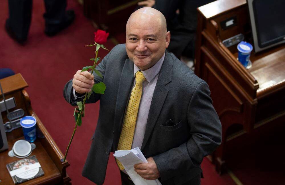 Nueve pétalos que rodean una estrella roja y que reposan sobre la sigla Farc, son de ahora en adelante los rasgos con los que se identificará el movimiento que derivó del acuerdo de paz: Fuerza Alternativa Revolucionaria del Común. Foto: Esteban Vega / SEMANA