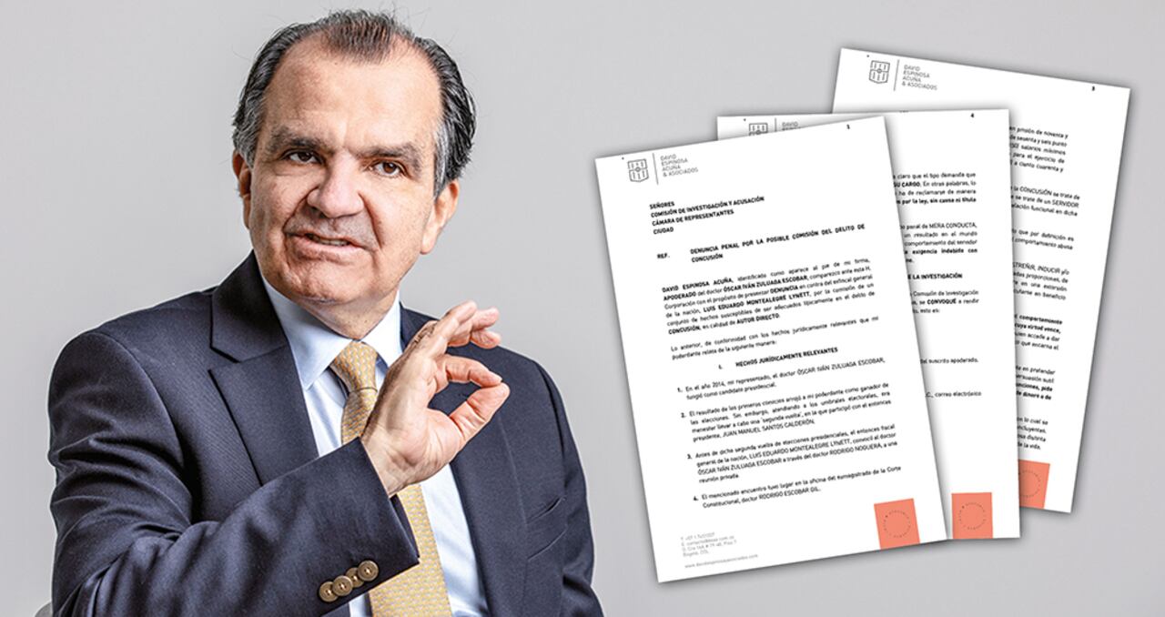 El pasado jueves, Óscar Iván Zuluaga, mediante su abogado David Espinosa, pidió a la Comisión de Acusación investigar a Eduardo Montealegre por el delito de concusión.