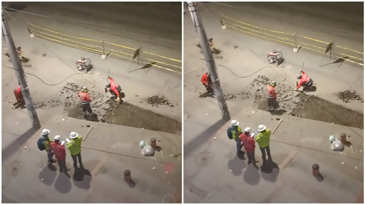 obras en vía pública a media noche en localidad antonio nariño