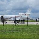 Venezuelan President Nicolas Maduro's aircraft, a Dassault Falcon 900EX private jet, after being seized by US law enforcement officials is seen in Fort Lauderdale, Florida. United States officials moved to take the aircraft, a Dassault Falcon 900EX private jet used by Maduro and members of his government, with the Justice Department saying the jet was "illegally purchased." (Photo by Miguel GUTIERREZ / AFP)