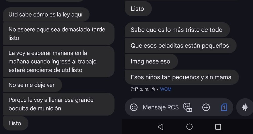 Chats amenazantes a la joven