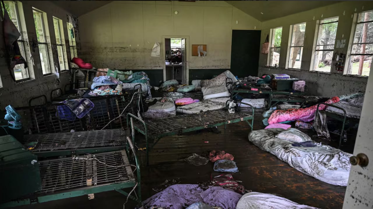 Así quedó un sitio de hospedaje tras la inundación. Todo Texas se encuentra en estado de emergencia.