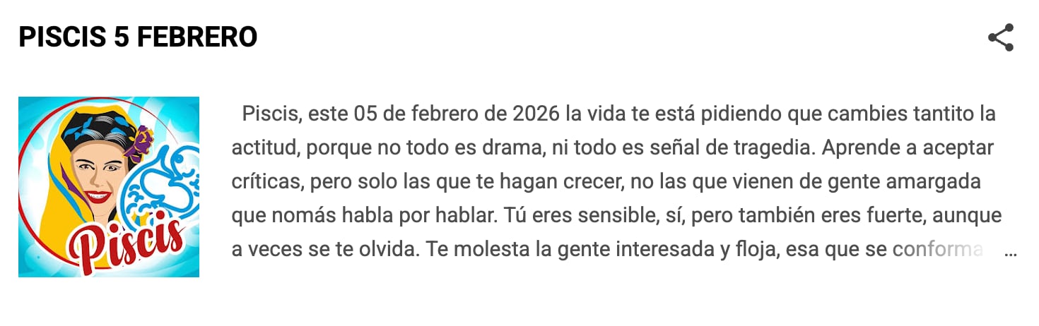 Horóscopo de Piscis para hoy, según Nana Calistar