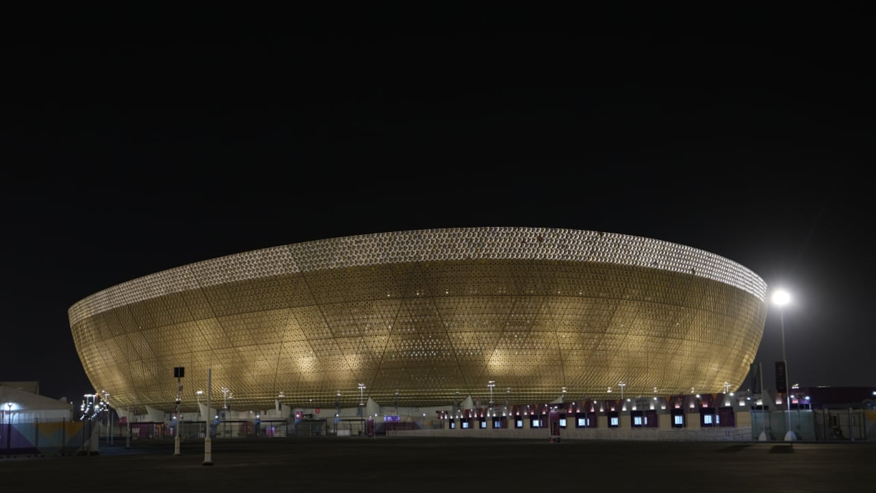 A general view of the Lusail Stadium in Lusail in Doha, Qatar, Saturday, Nov. 12, 2022. Final preparations are being made for the soccer World Cup which starts on Nov. 20 when Qatar face Ecuador. (AP/Hassan Ammar)
