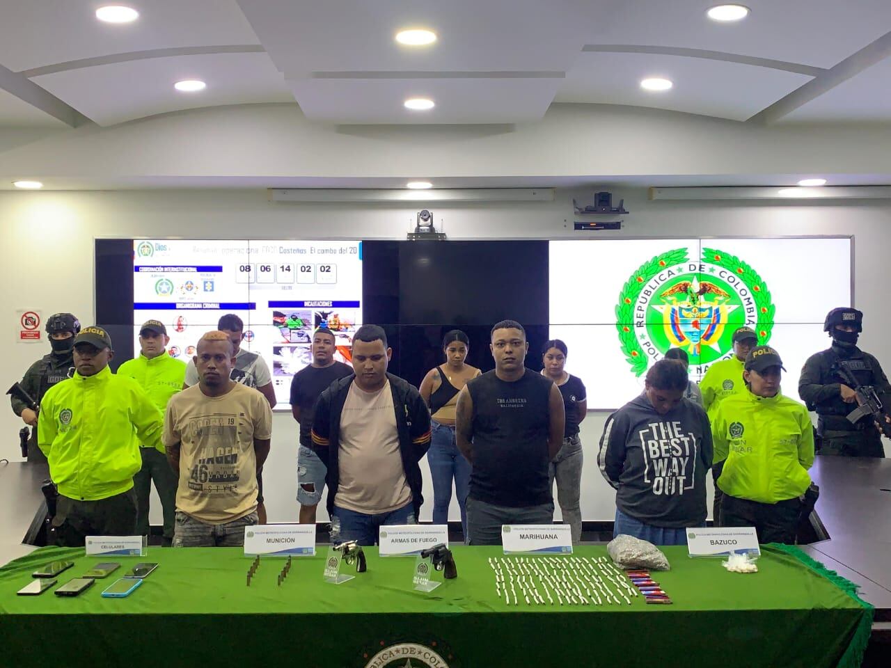 Personas capturadas, señaladas de integrar la organización criminal en Soledad.