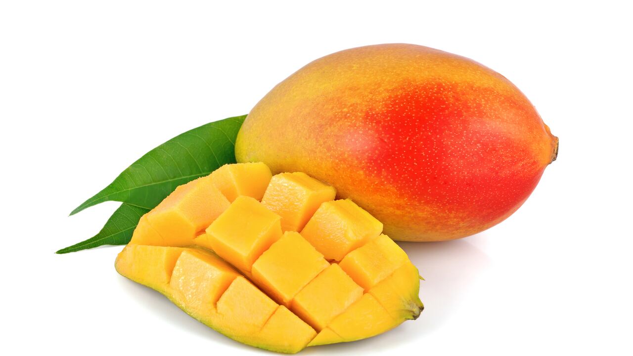 fresh mango fruit on white background
