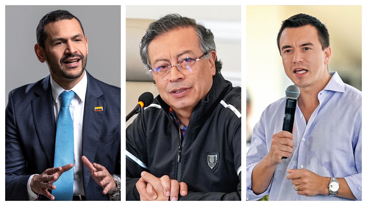 Daniel Palacios, Gustavo Petro y Daniel Noboa.
