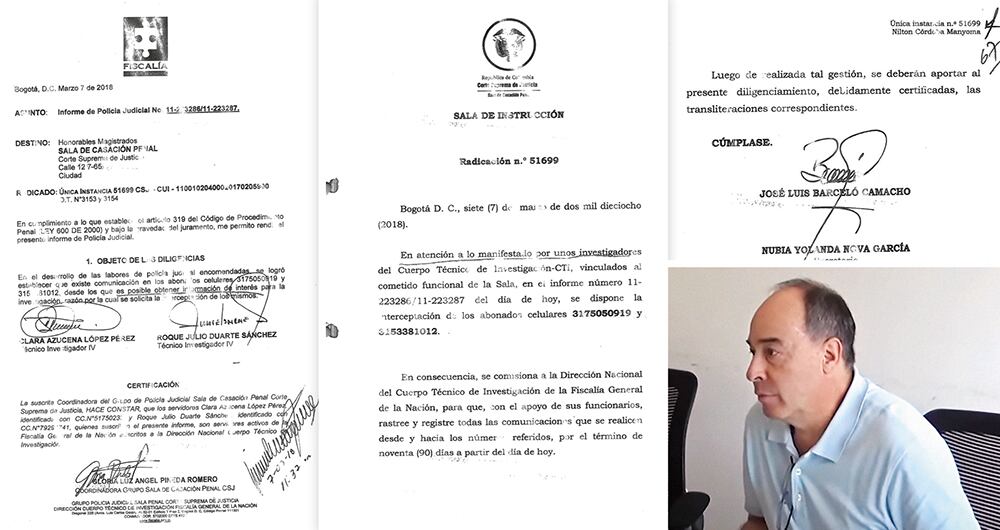 El magistrado Barceló firmó el auto que ordenó la interceptación de Uribe. Óscar Álvarez, analista del CTI, advirtió el error, pero se siguió grabando una semana más.  