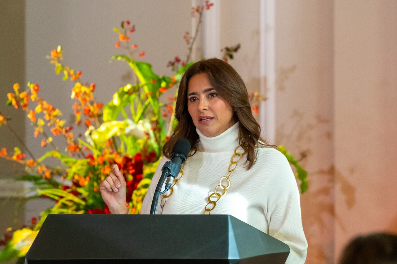 María Juliana Ruiz, primera dama de la República interviniendo sobre la nueva estrategia contra el castigo físico en menores de edad.