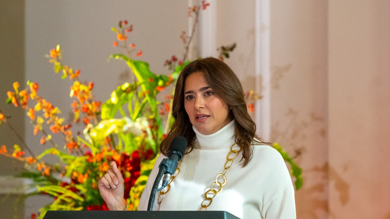 María Juliana Ruiz, primera dama de la República interviniendo sobre la nueva estrategia contra el castigo físico en menores de edad.