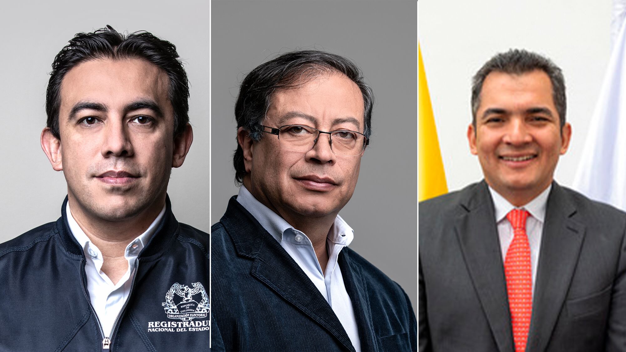Gustavo petro, Alexander Vega y Alfonso Campo (CNE)
