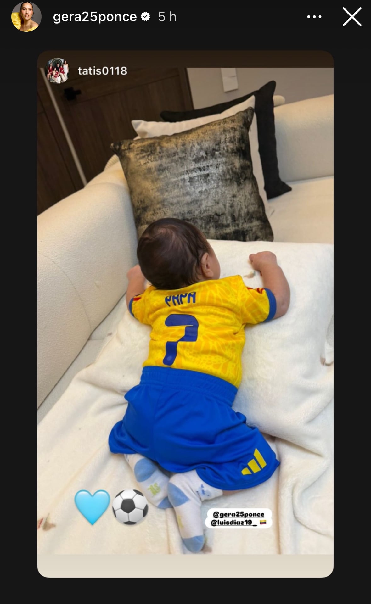 Fernando, hijo de Luis Díaz y Geraldine Ponce.