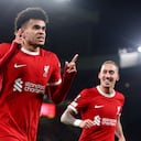 Luis Díaz marcó de cabeza para adelantar al Liverpool ante LASK Linz