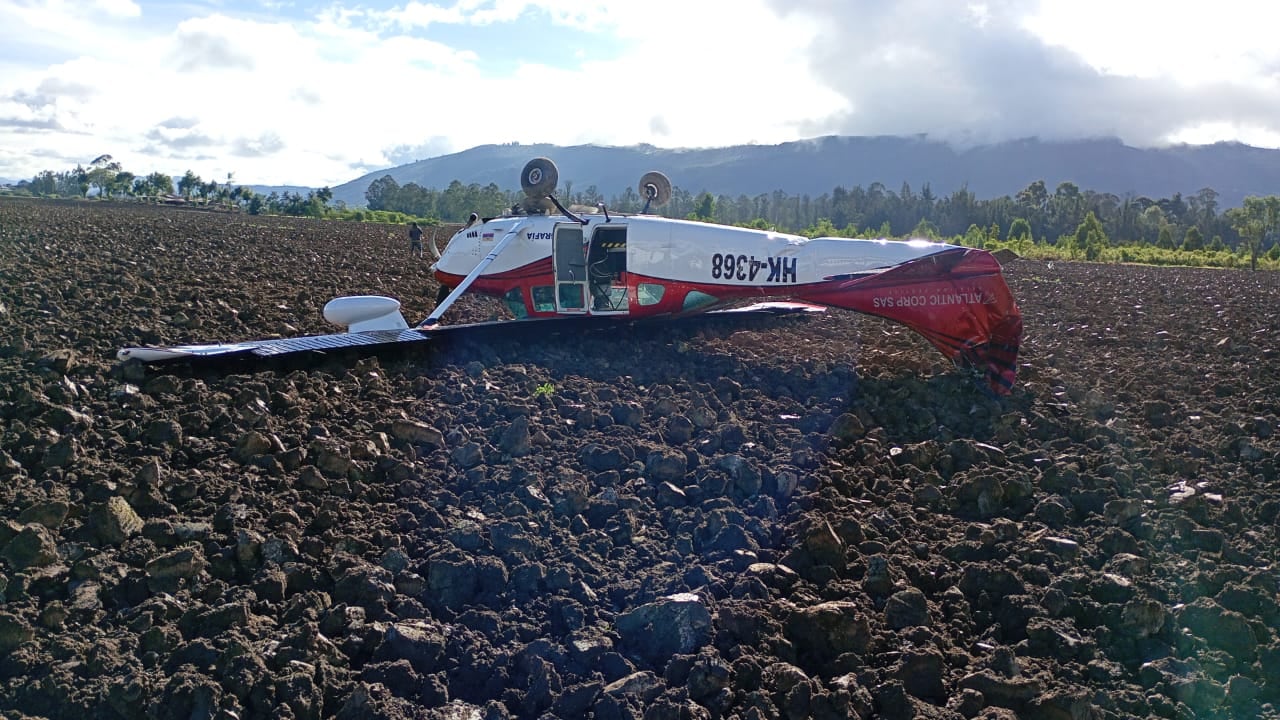 La avioneta accidentada en Gachancipá.