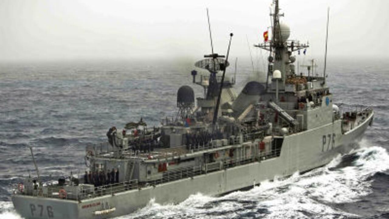 Vista del buque español 'La Infanfa Elena', que forma parte del contingente desplegado en la misión 'Atalanta' de la Unión Europea de lucha contra la piratería en el Índico.