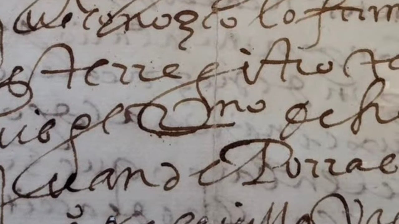 Detalle carta de Miguel de Cervantes Saavedra.