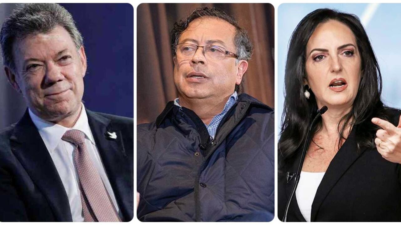 Juan Manuel Santos, Gustavo Petro y María Fernanda Cabal.
