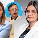 Laura Sarabia, Angie Rodríguez y Gustavo Petro.