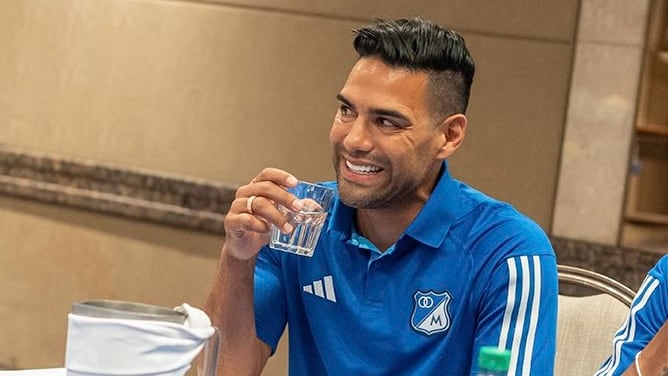 Una de las primeras imágenes de Falcao en la concentración de Millonarios.