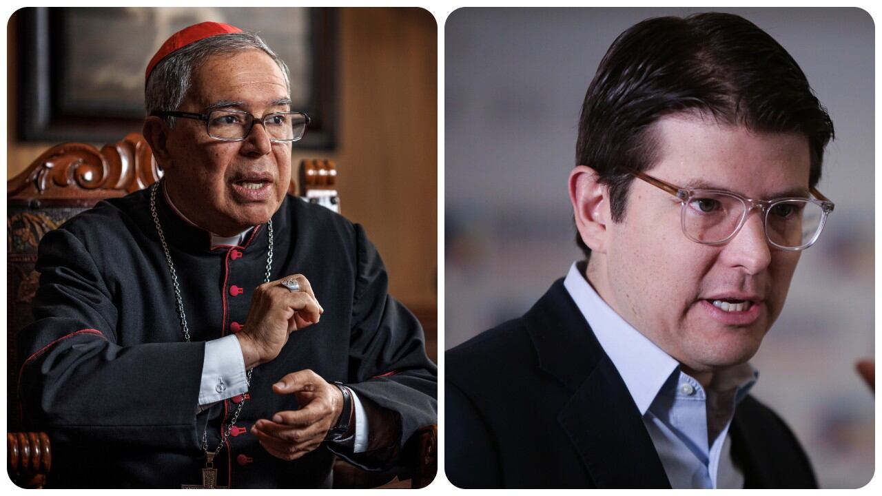 El cardenal Luis José Rueda y Miguel Uribe.