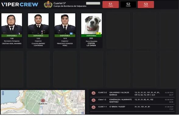 Él es Copón, el perro que es bombero de Bogotá.