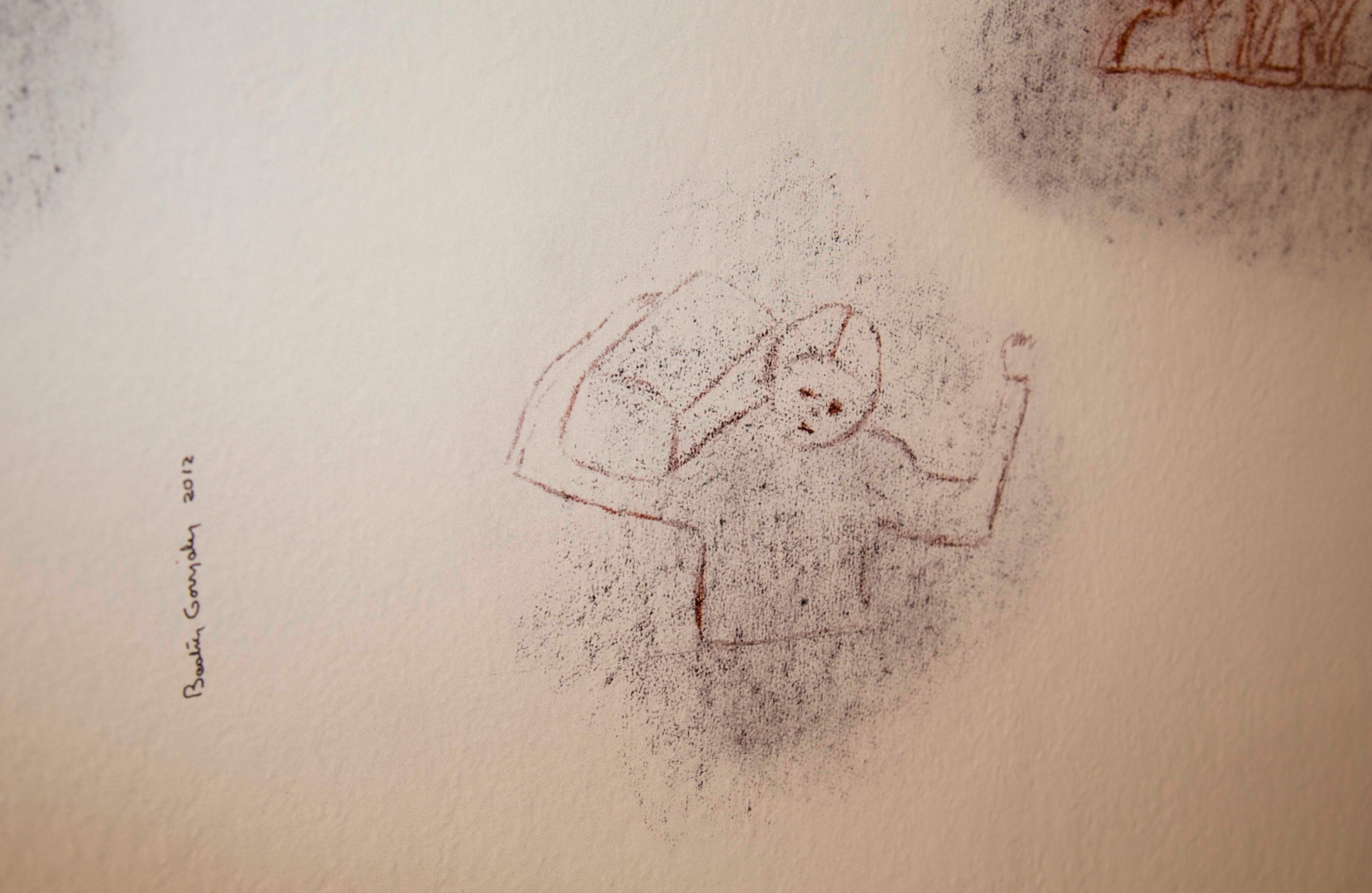 Esta obra hace parte de una exposición anterior titulada ‘Los inundados’. Foto: Esteban Vega.