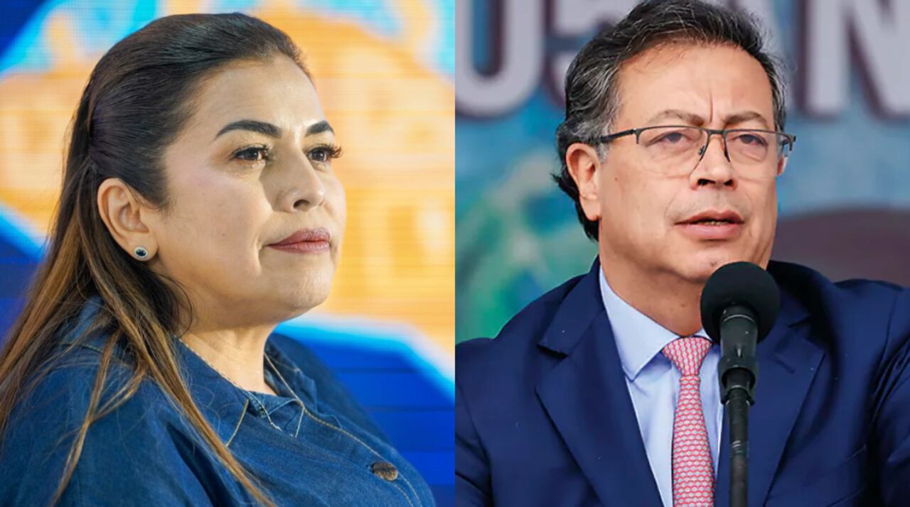 Gobernadora del Meta, Rafaela Cortés, y el presidente Gustavo Petro.