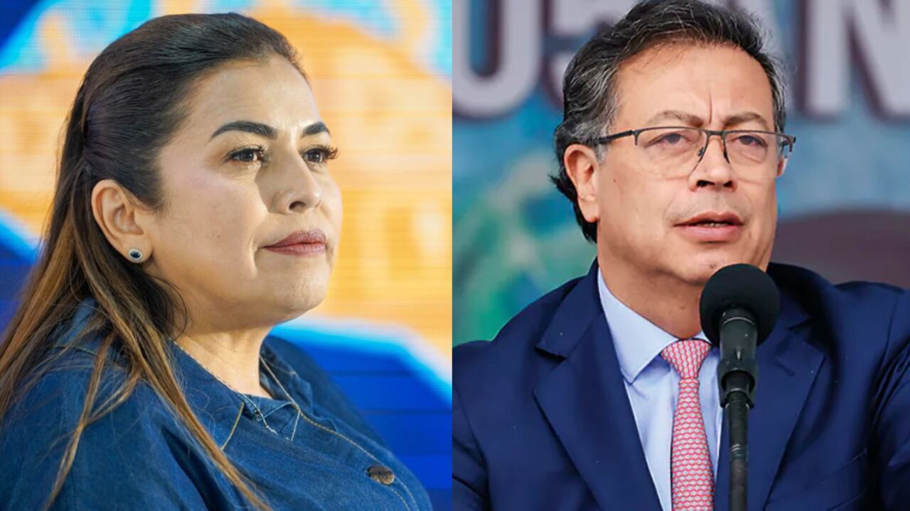 Gobernadora del Meta Rafaela Cortés y el presidente Gustavo Petro.