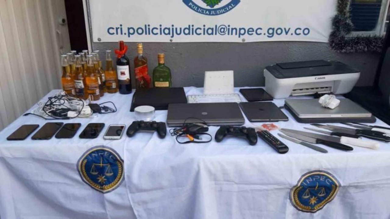 Los elementos hallados en la celda de Juan Guillermo Monsalve.