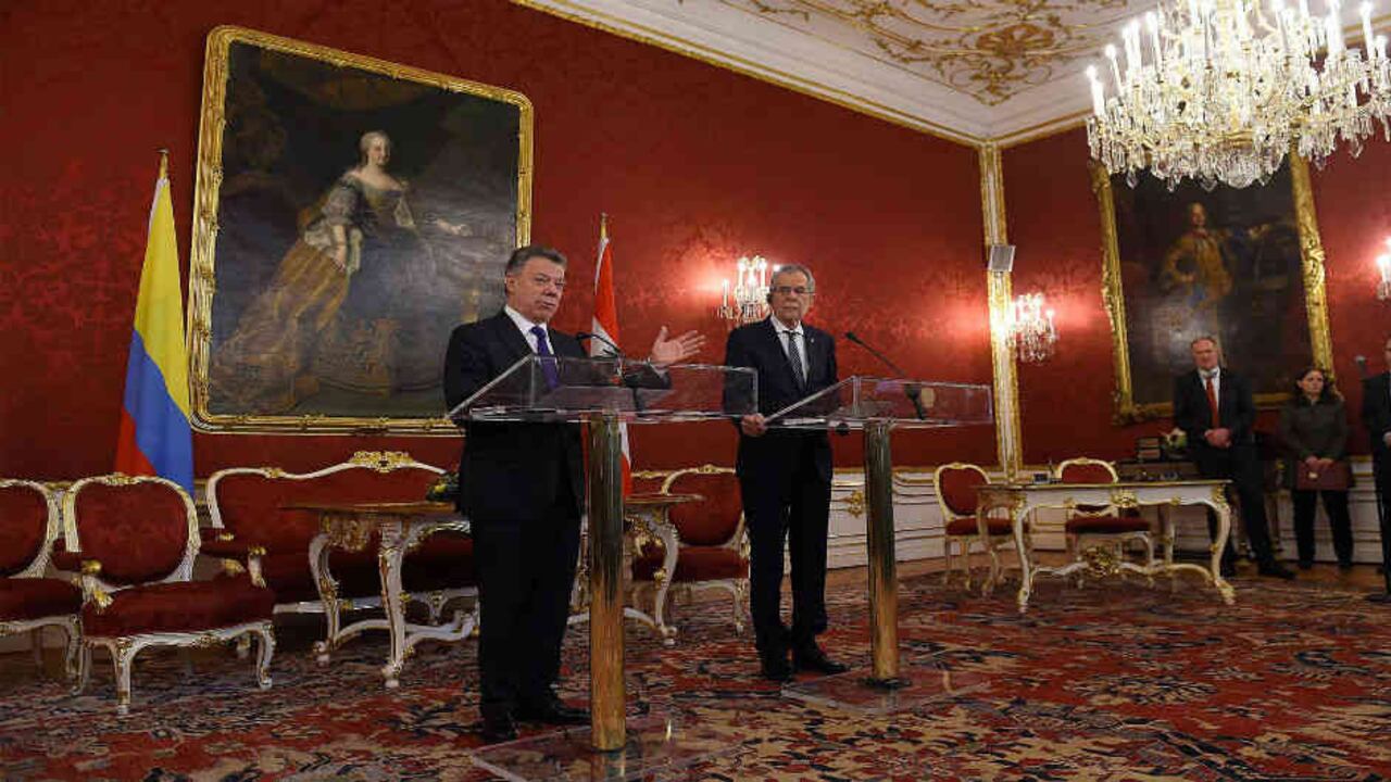 “El proceso de paz en Colombia es irreversible”, afirmó el presidente durante su visita en Austria.