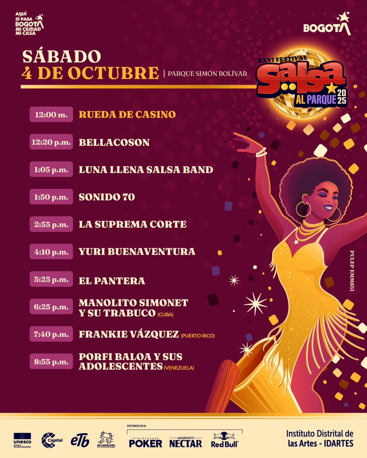 Estos son los artistas que estarán en el Festival Salsa al Parque 2025.