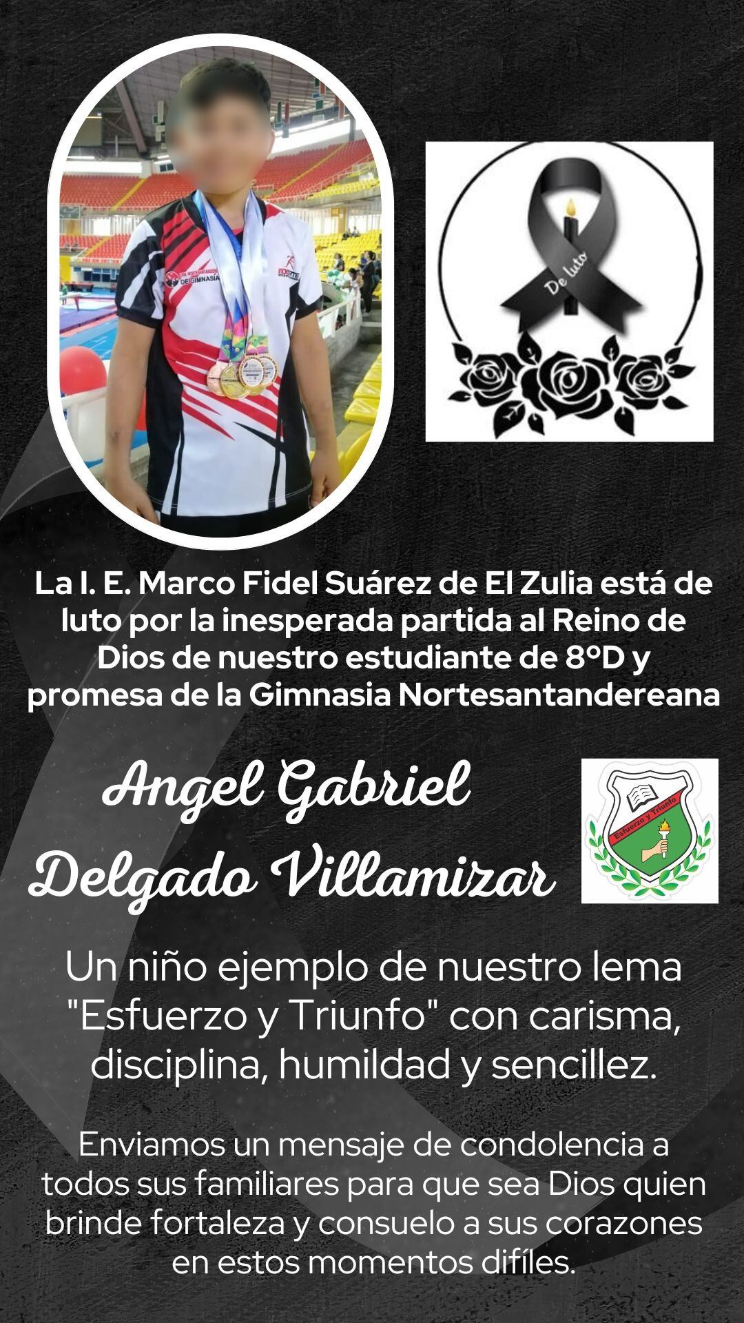 El niño es recordado como un ejemplo para los estudiantes, niñez y juventud zuliana.