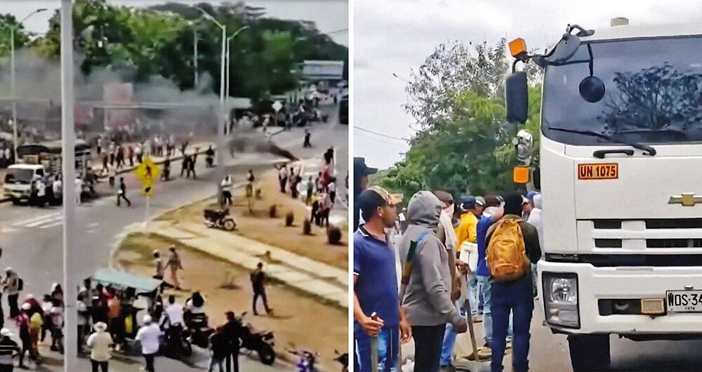    Mientras el Gobierno y las autoridades locales negocian con los representantes de los mineros, en la zona se presentan violentos desmanes y parálisis vial. 