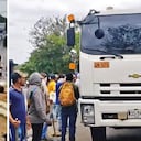 Mientras el Gobierno y las autoridades locales negocian con los representantes de los mineros, en la zona se presentan violentos desmanes y parálisis vial.