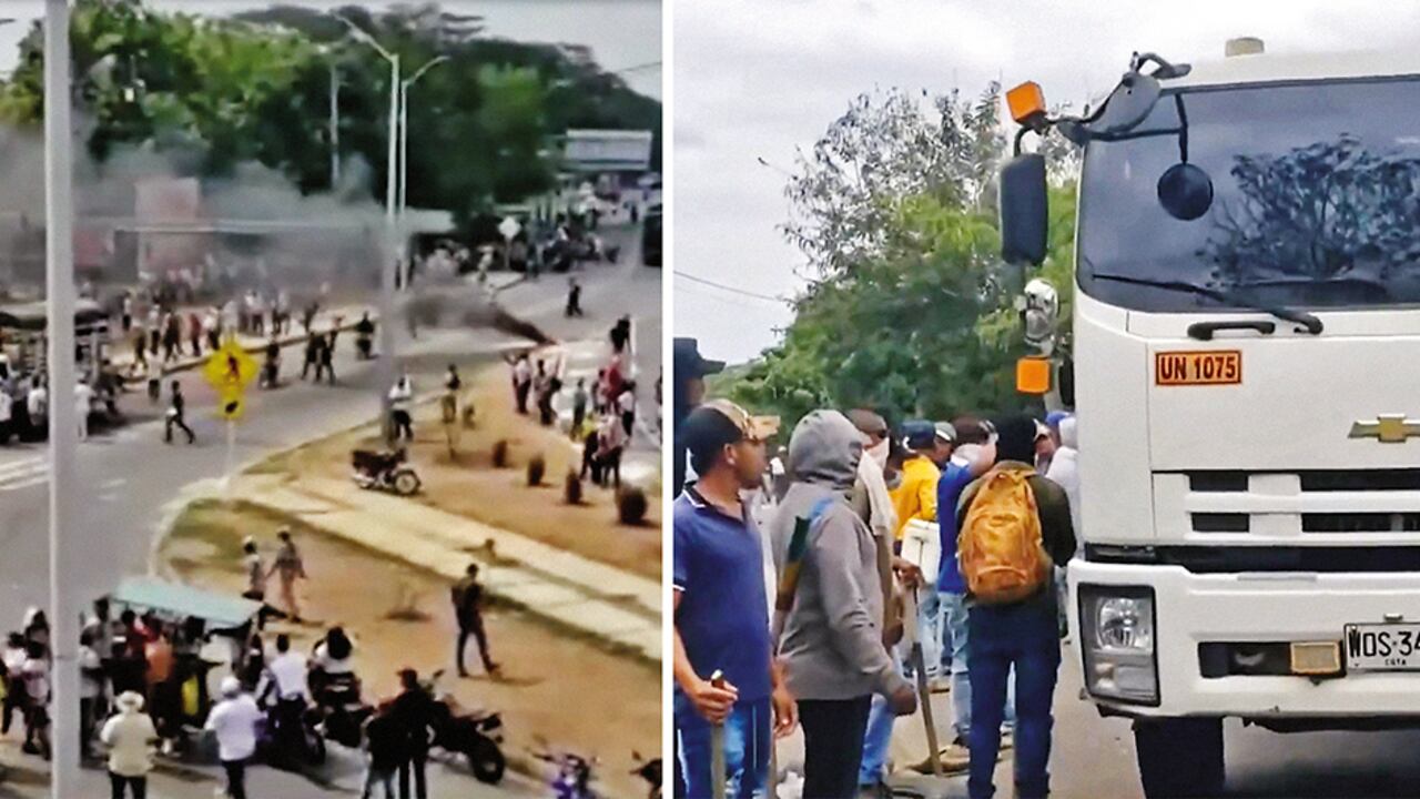 Mientras el Gobierno y las autoridades locales negocian con los representantes de los mineros, en la zona se presentaron violentos desmanes y parálisis vial.