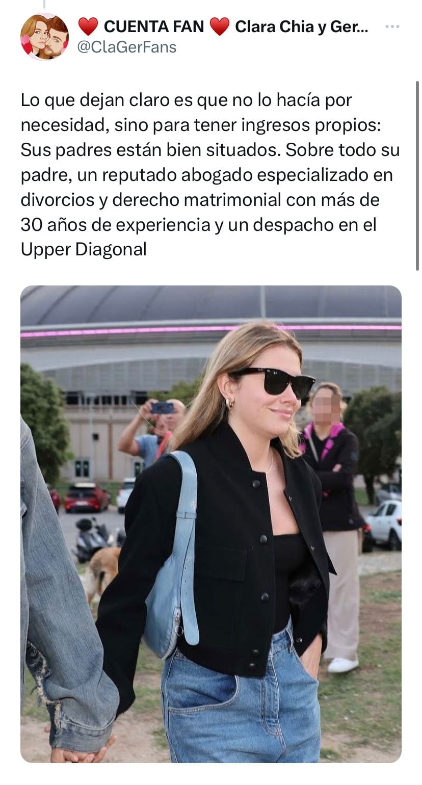 Los padres de Clara Chía fueron centro de información en la prensa española.