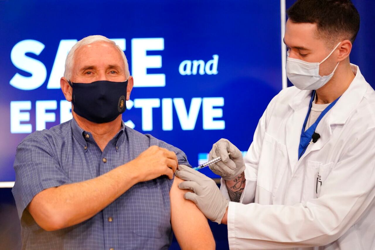 Mike Pence, Karen Pence, Jerome Adams