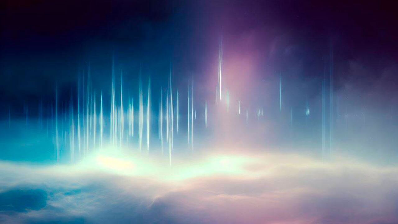 Ilustración de extraños sonidos en la estratosfera.