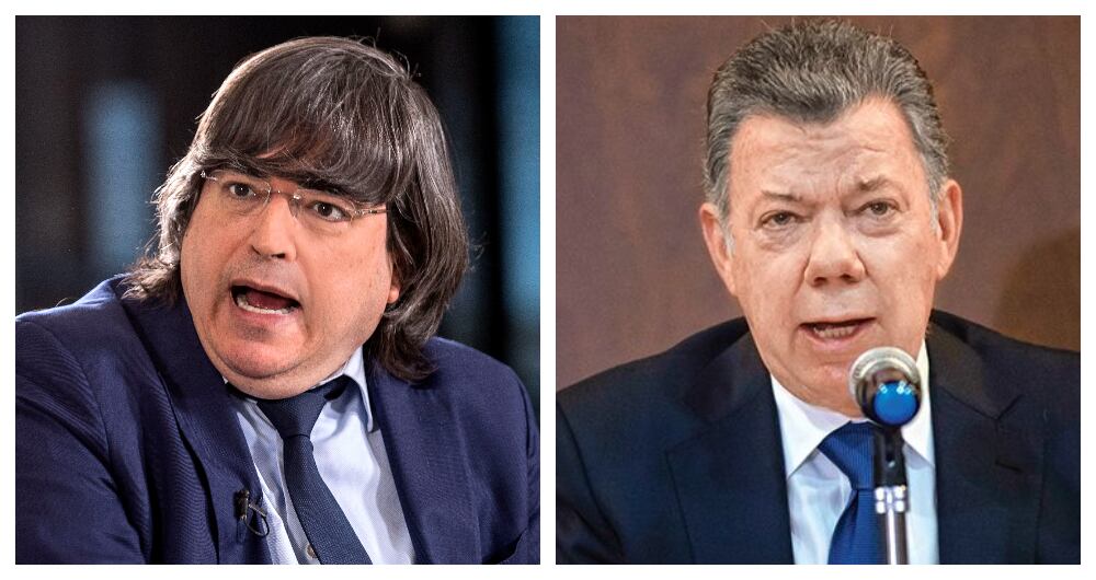 El periodista Jaime Bayly y el expresidente Juan Manuel Santos