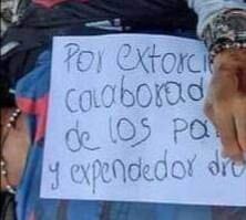 Mensaje sobre las víctimas.