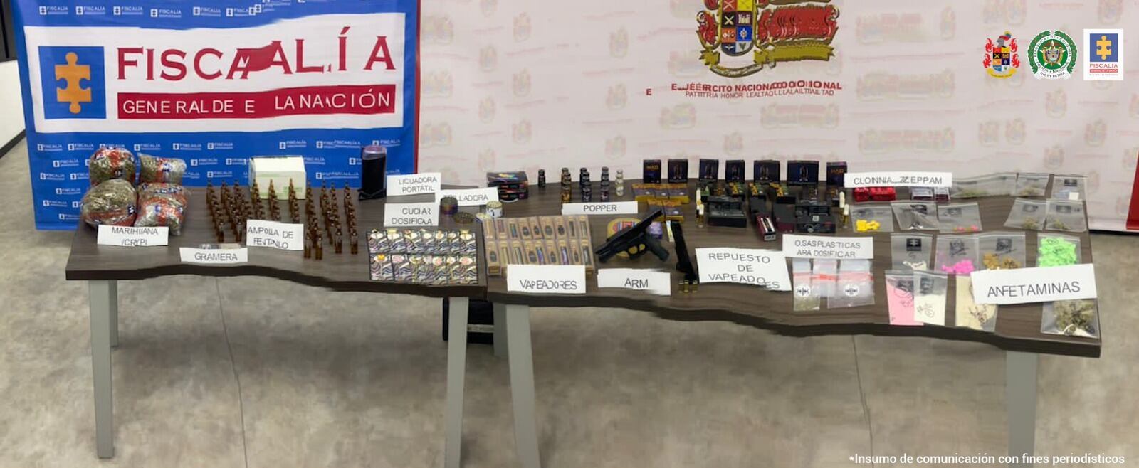 Este es el material incautado.